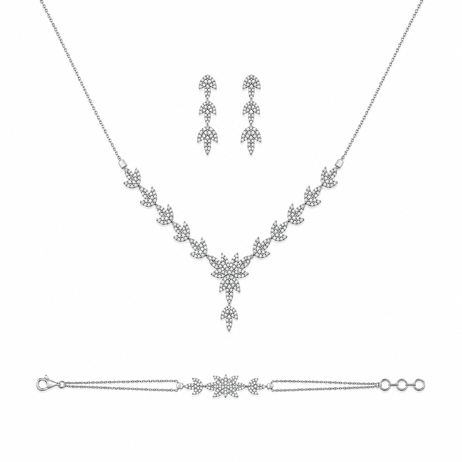 Parure Claudia - Or Blanc