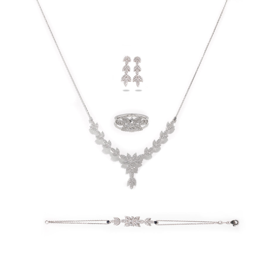 Parure Claudia - Or Blanc