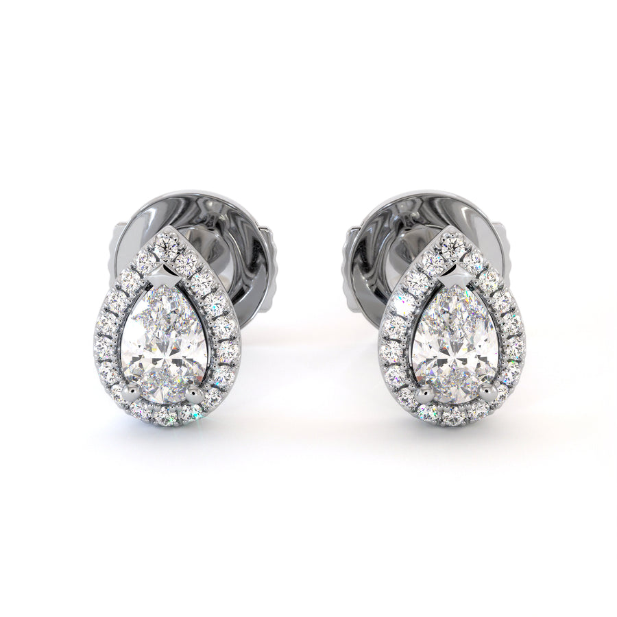 Boucle D'oreille Lime - Or Blanc Palladié