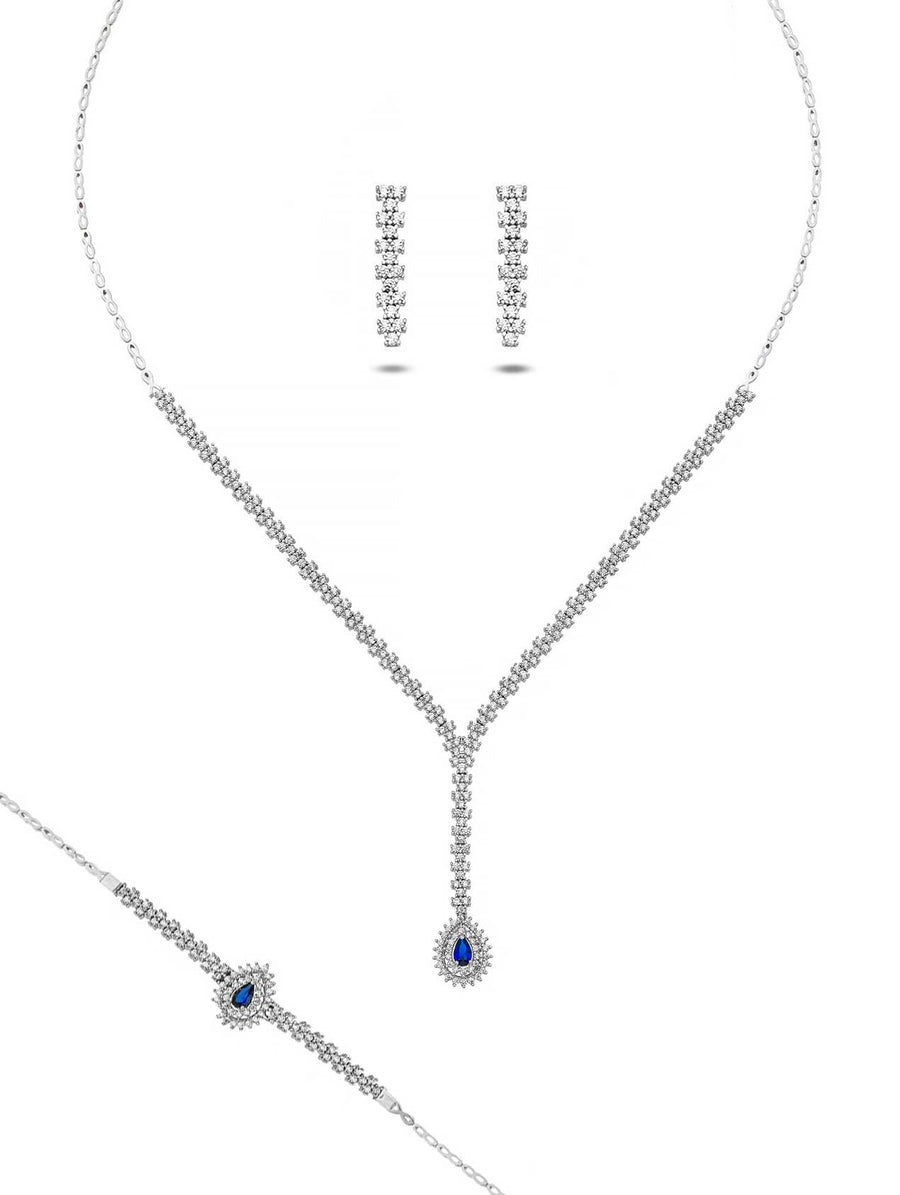 Parure Agate - Or Blanc