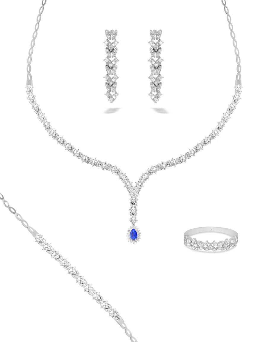 Parure Magnolia - Or Blanc