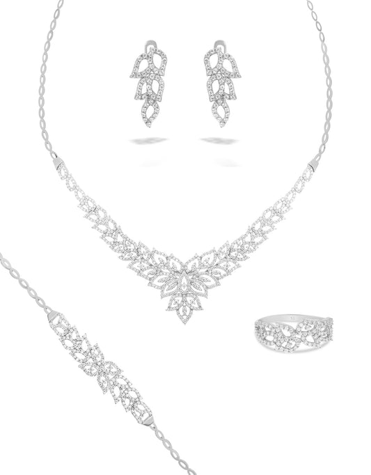 Parure Alyssa - Or Blanc