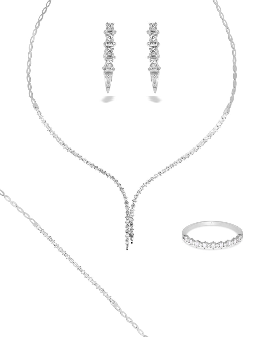 Parure Freesia - Or Blanc