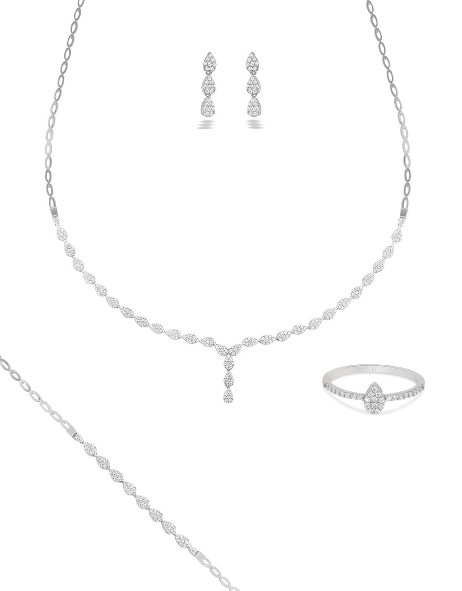 Parure Lotus - Or Blanc
