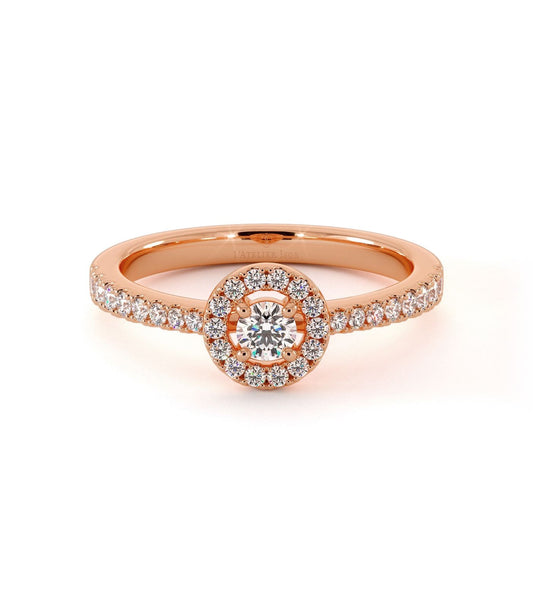 Solitaire Blue Moon - Or Rose