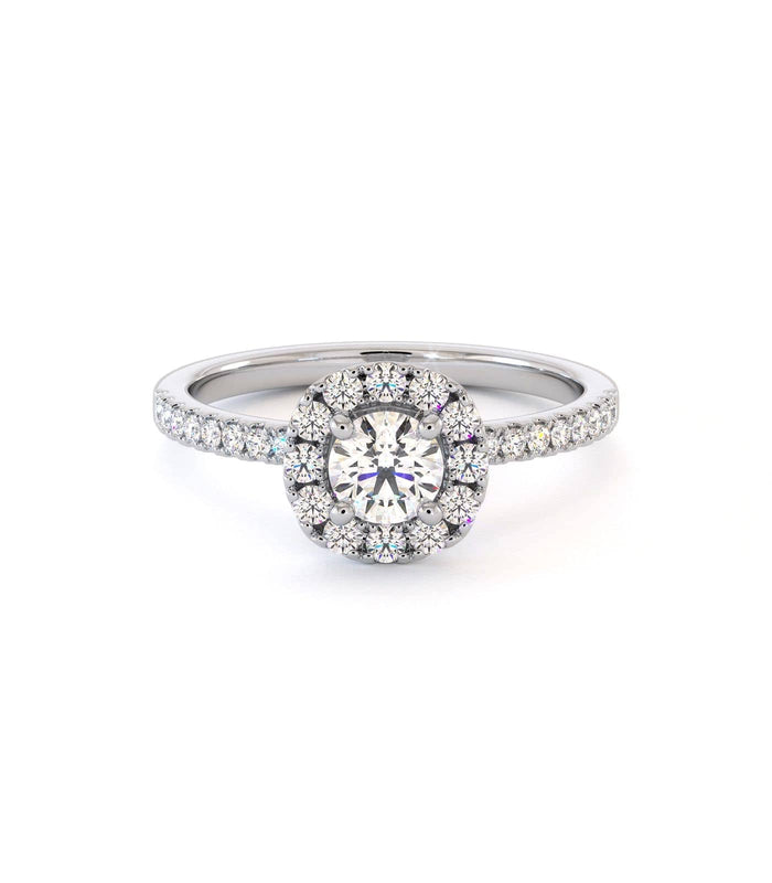 Solitaire Lyre - Or Blanc Palladié