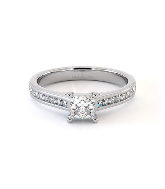 Solitaire Marjolaine - Or Blanc Palladié