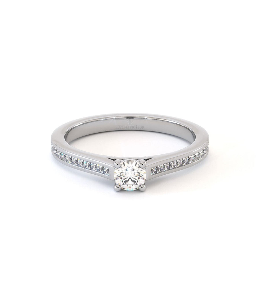 Solitaire Nubie - Or Blanc Palladié