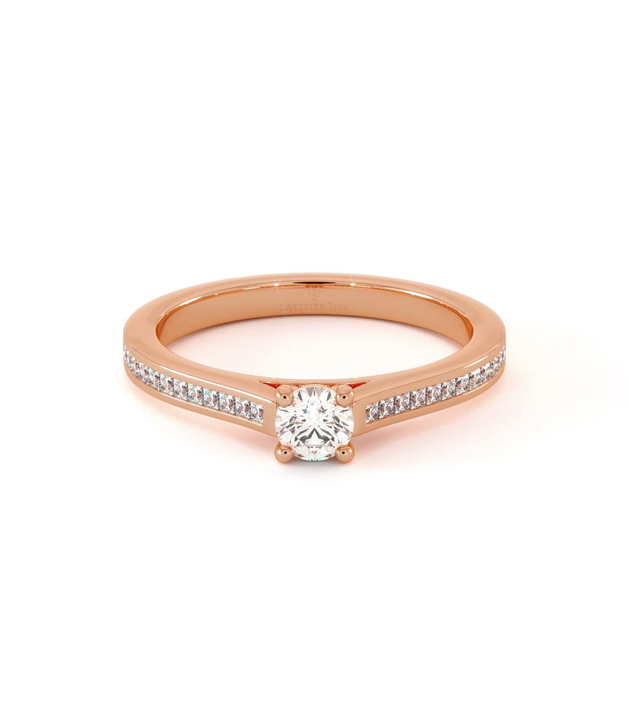 Solitaire Nubie - Or Rose