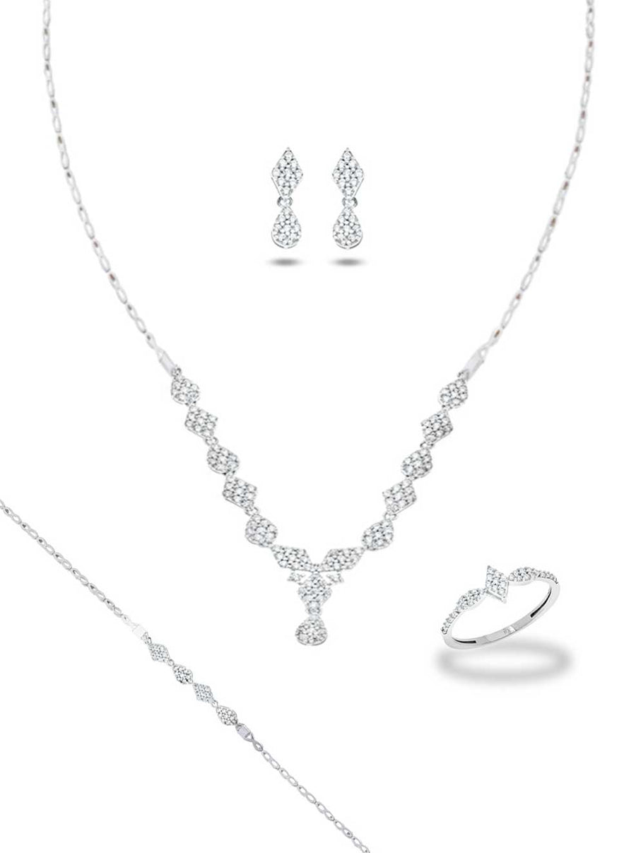 Parure Isadora - Or Blanc