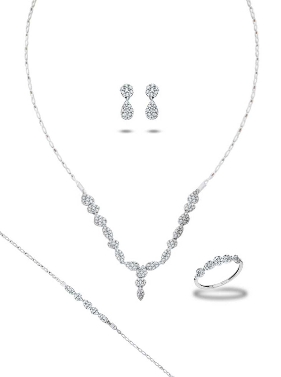 Parure Nelly - Or Blanc