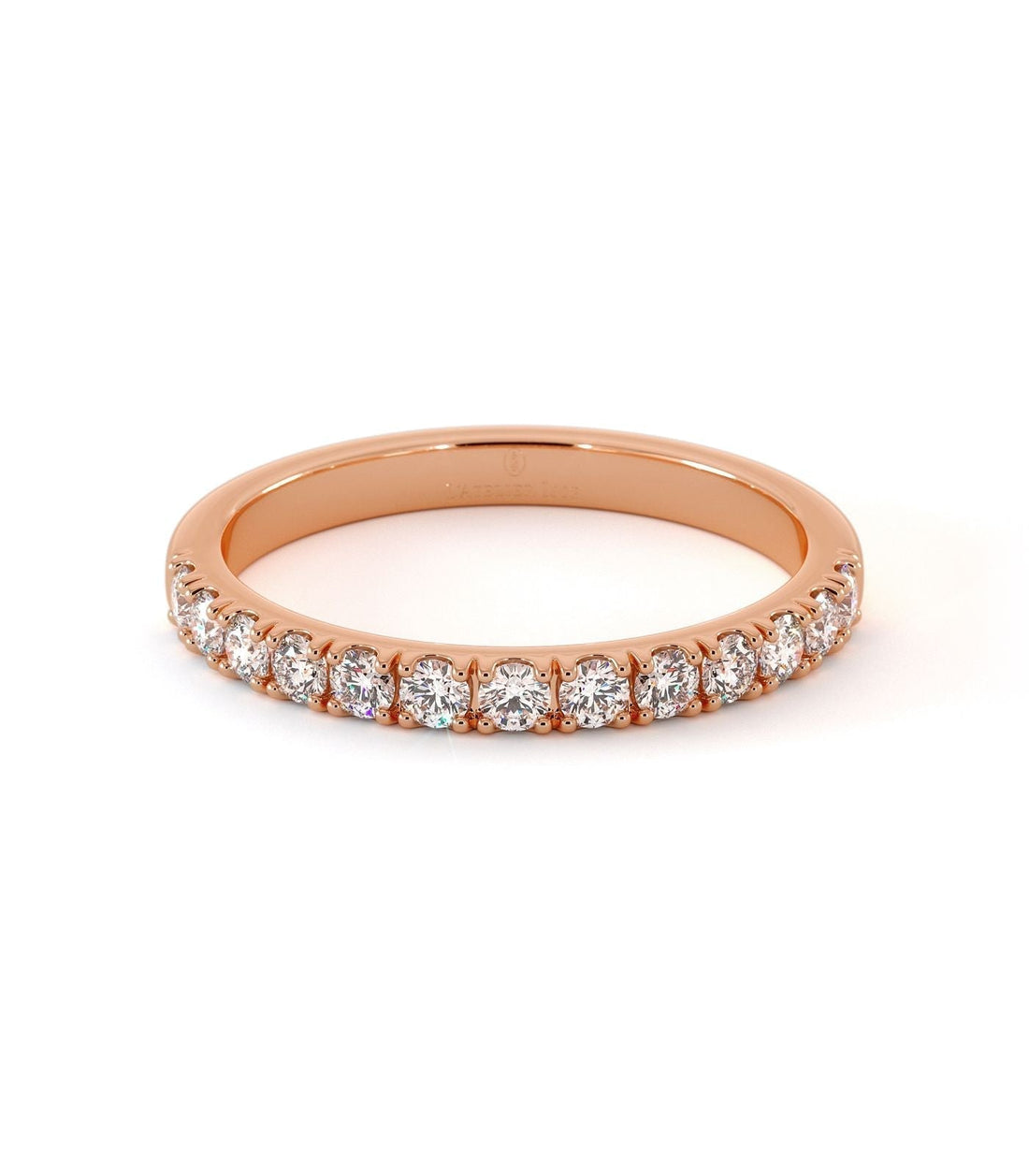 Alliance femme en or rose 18 carats, anneau lisse, Maison Isor