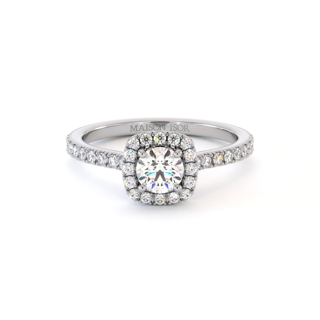 Bague de fiançailles ovale, solitaire diamant en or 18 carats, Maison Isor