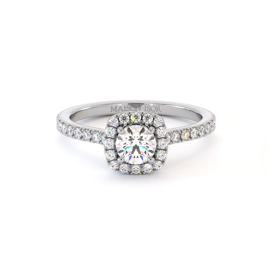 Bague de fiançailles ovale, solitaire diamant en or 18 carats, Maison Isor