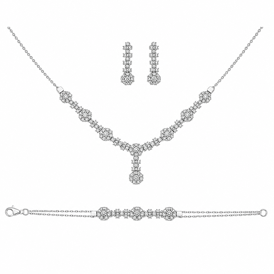Parure Yvana - Or Blanc