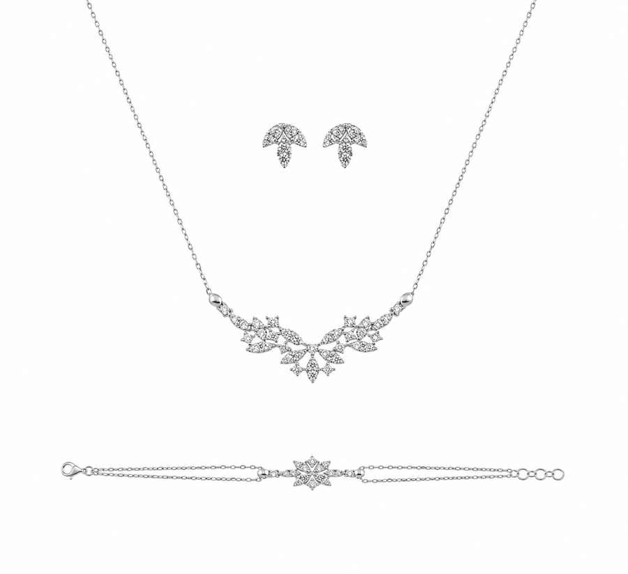 Parure Slava - Or Blanc