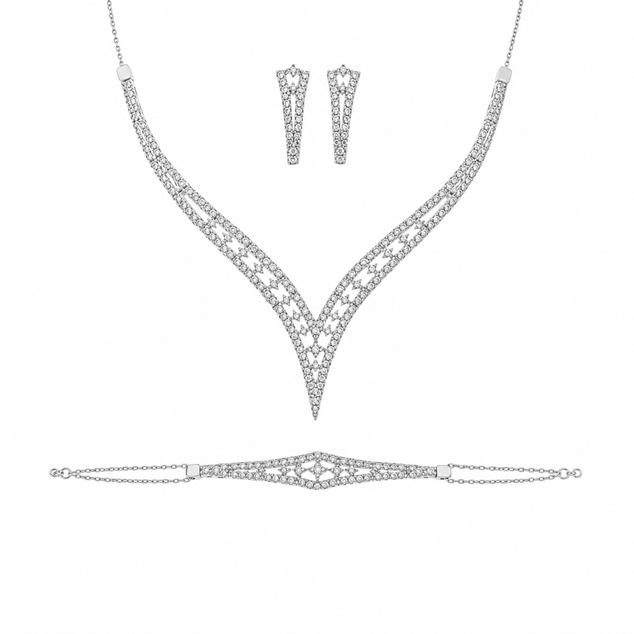 Parure Francesca - Or Blanc