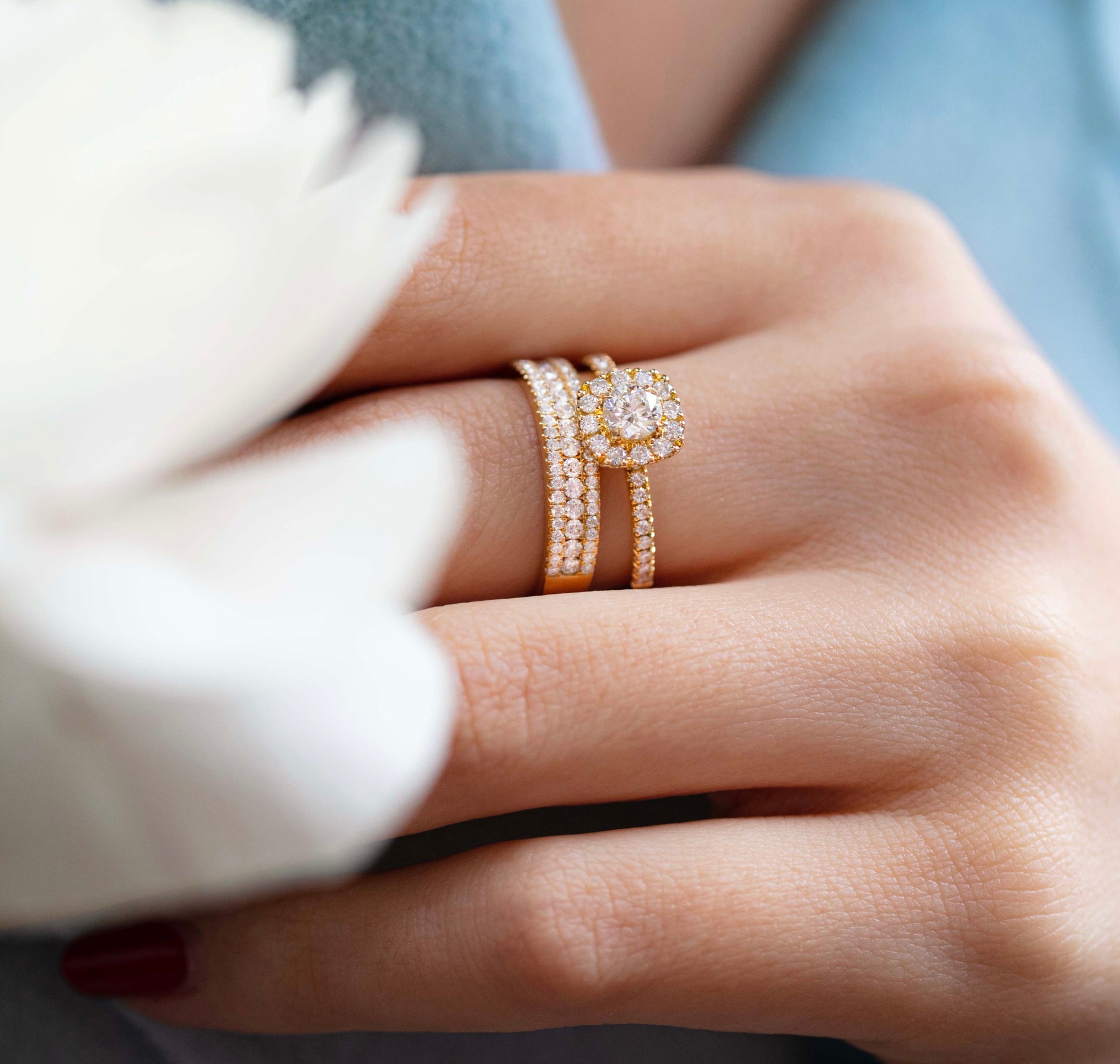 Duo de diamants, modèle Hirado et solitaire Lyre.