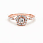 Solitaire Ivoire en or rose, diamant central — Maison Isor