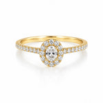 Solitaire Orée en or jaune, diamant central — Maison Isor