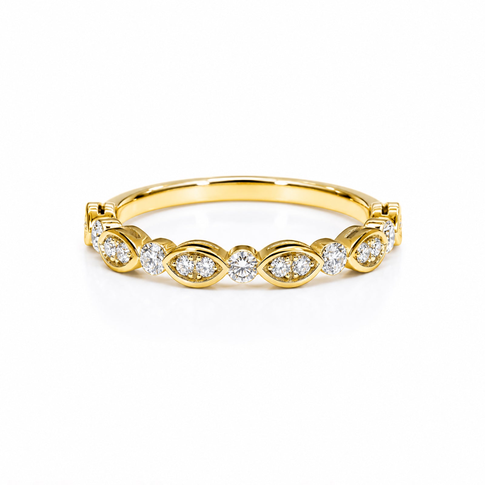 Alliance Siena en or jaune sertie de diamants — Maison Isor