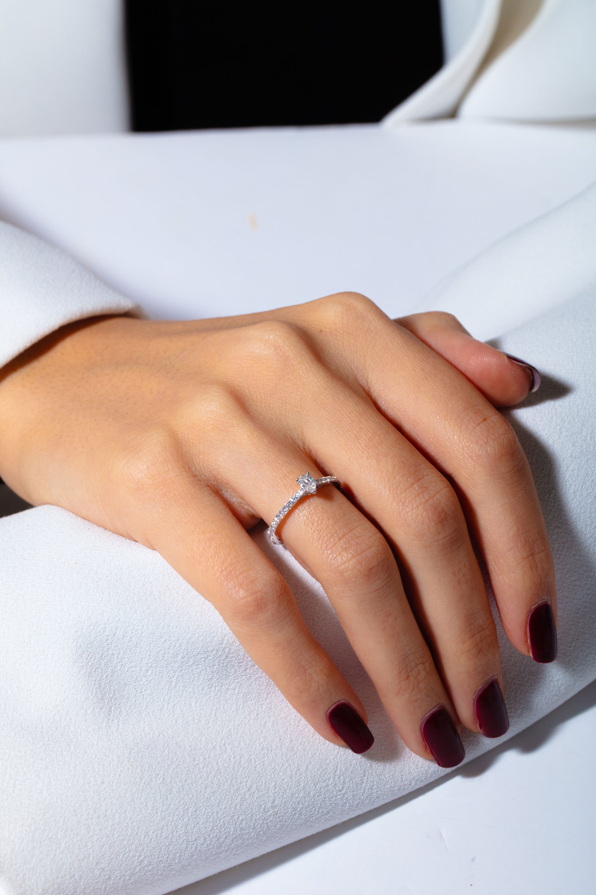 solitaire Terra en or blanc; pierre centrale 0,20 carats