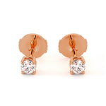 Packshot des boucles d'oreilles en diamants naturels et or rose, modèle Priya de forme ronde