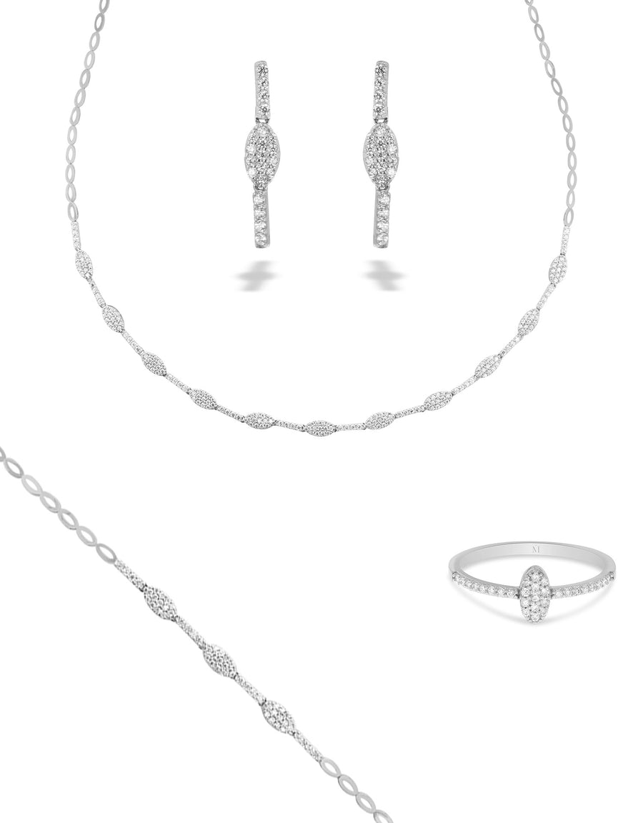Parure Bluebell - Or Blanc
