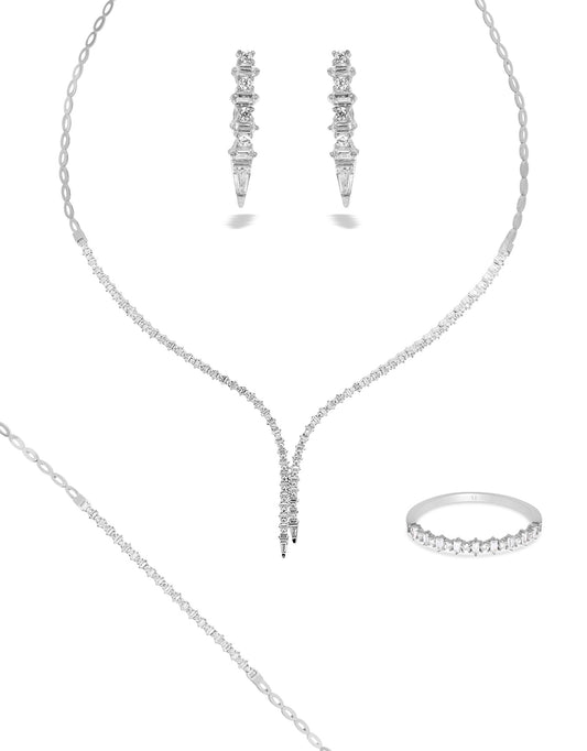 Parure Freesia - Or Blanc