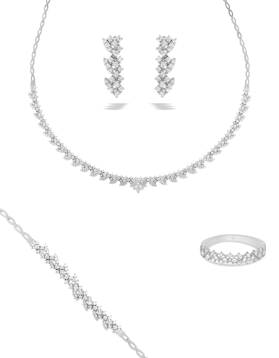 Parure Lily - Or Blanc