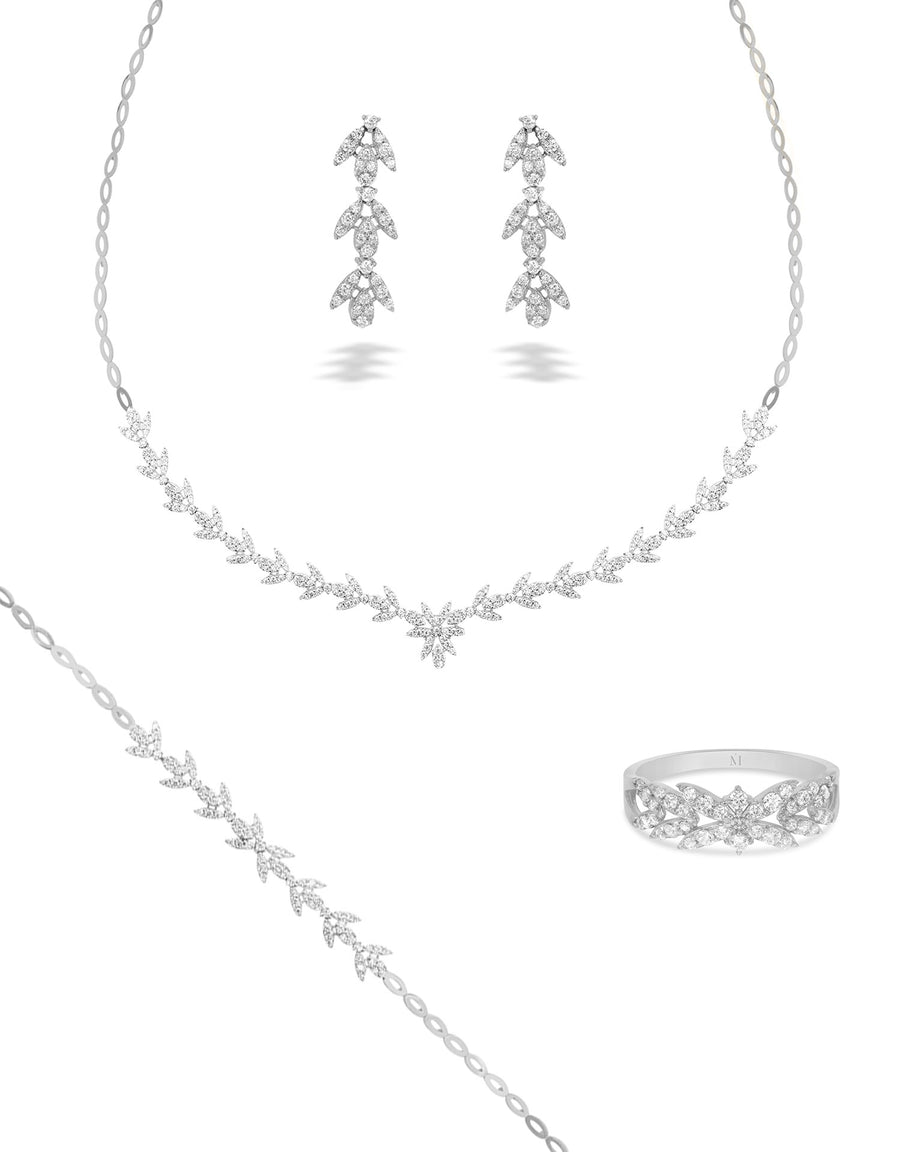 Parure Raisa - Or Blanc