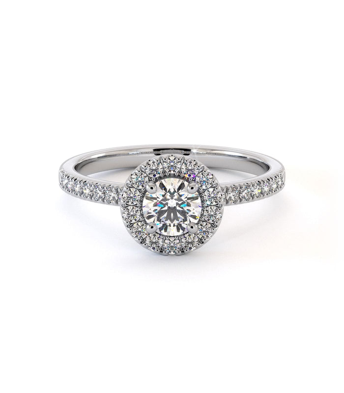 Bague de fiançailles Barocco, solitaire diamant en or 18 carats - Maison Isor