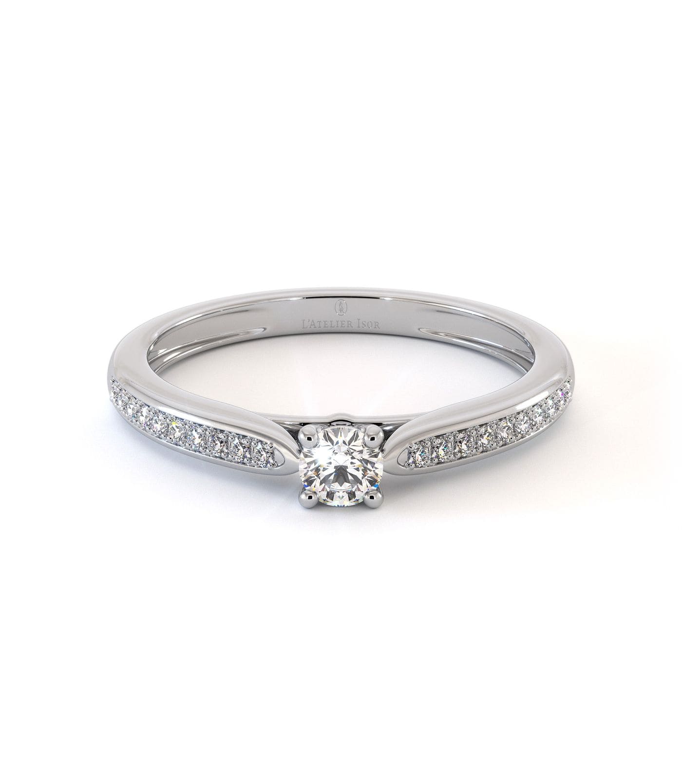 Bague de fiançailles Cappele, solitaire diamant en or 18 carats - Maison Isor
