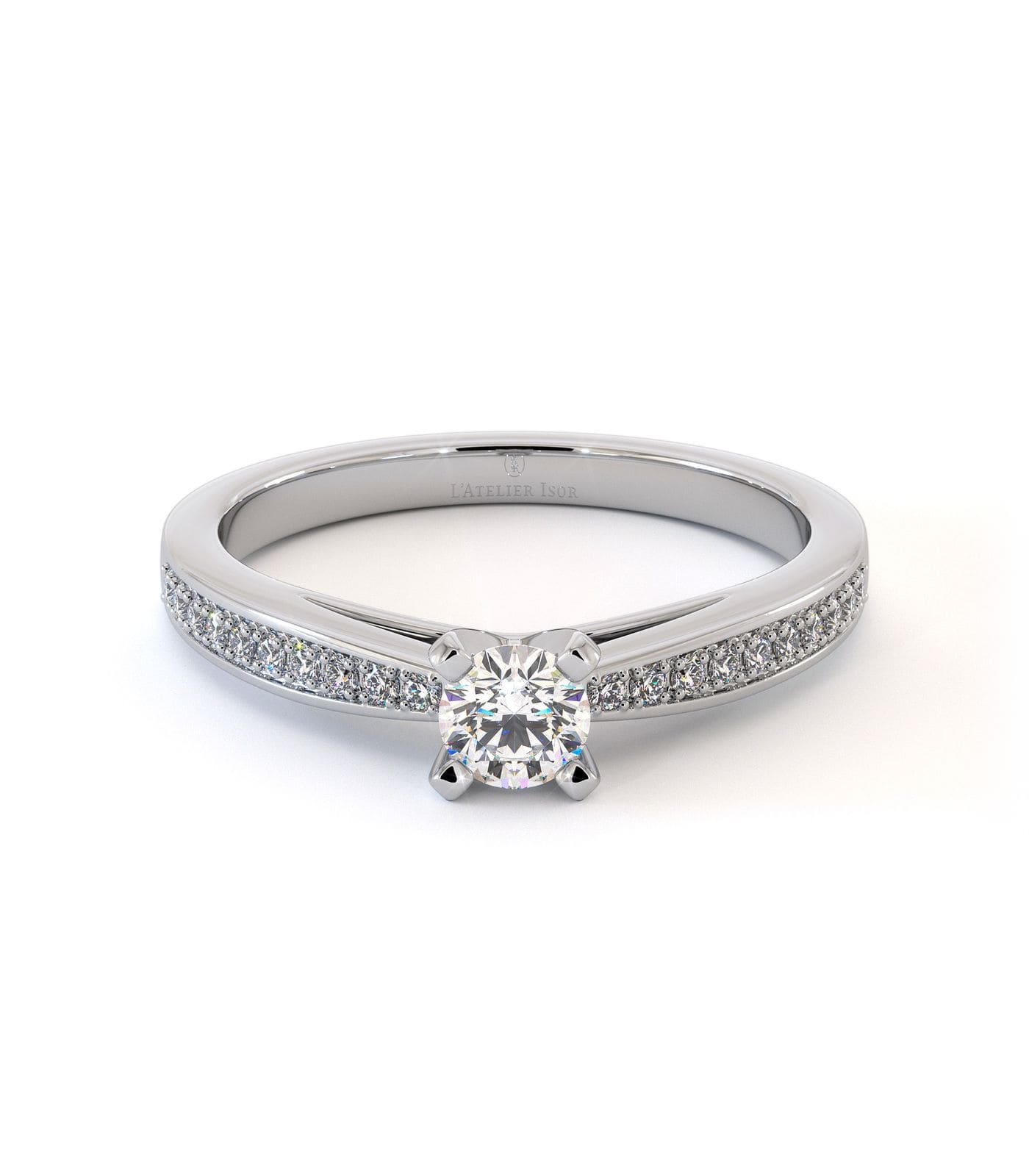 Bague de fiançailles Capria, solitaire diamant en or 18 carats - Maison Isor