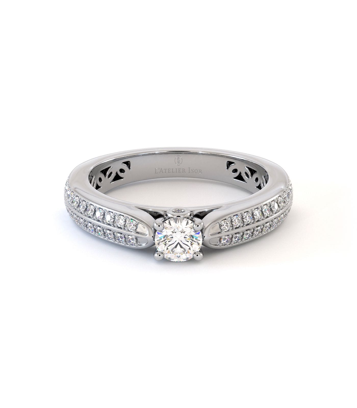 Bague de fiançailles Cezan, solitaire diamant en or 18 carats - Maison Isor