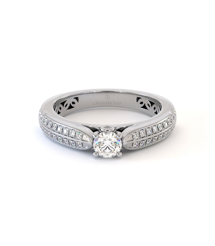Solitaire Cezan - Or Blanc Palladié
