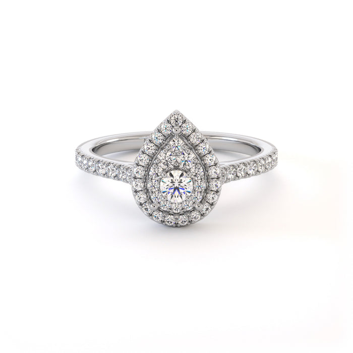Bague de fiançailles Plum, solitaire diamant en or 18 carats - Maison Isor