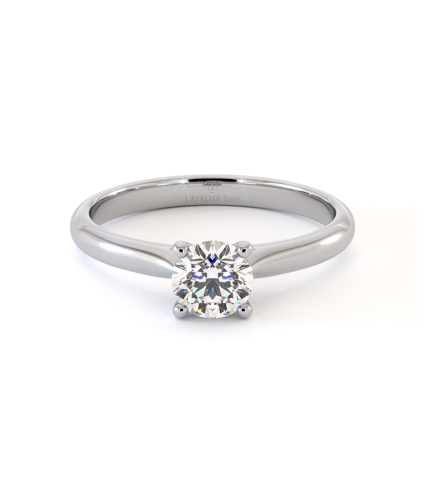 Bague de fiançailles Essia, solitaire diamant en or 18 carats - Maison Isor