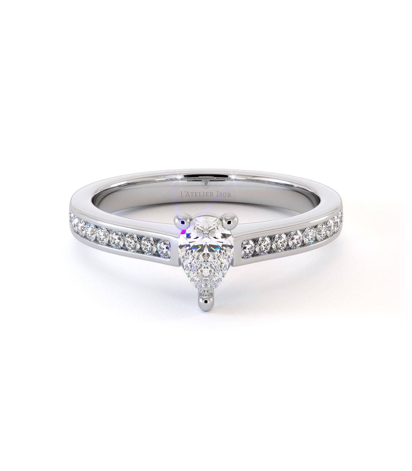 Bague de fiançailles Evoli, solitaire diamant en or 18 carats - Maison Isor