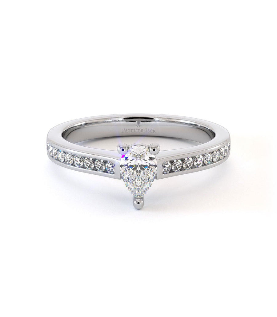 Bague de fiançailles Evoli, solitaire diamant en or 18 carats - Maison Isor