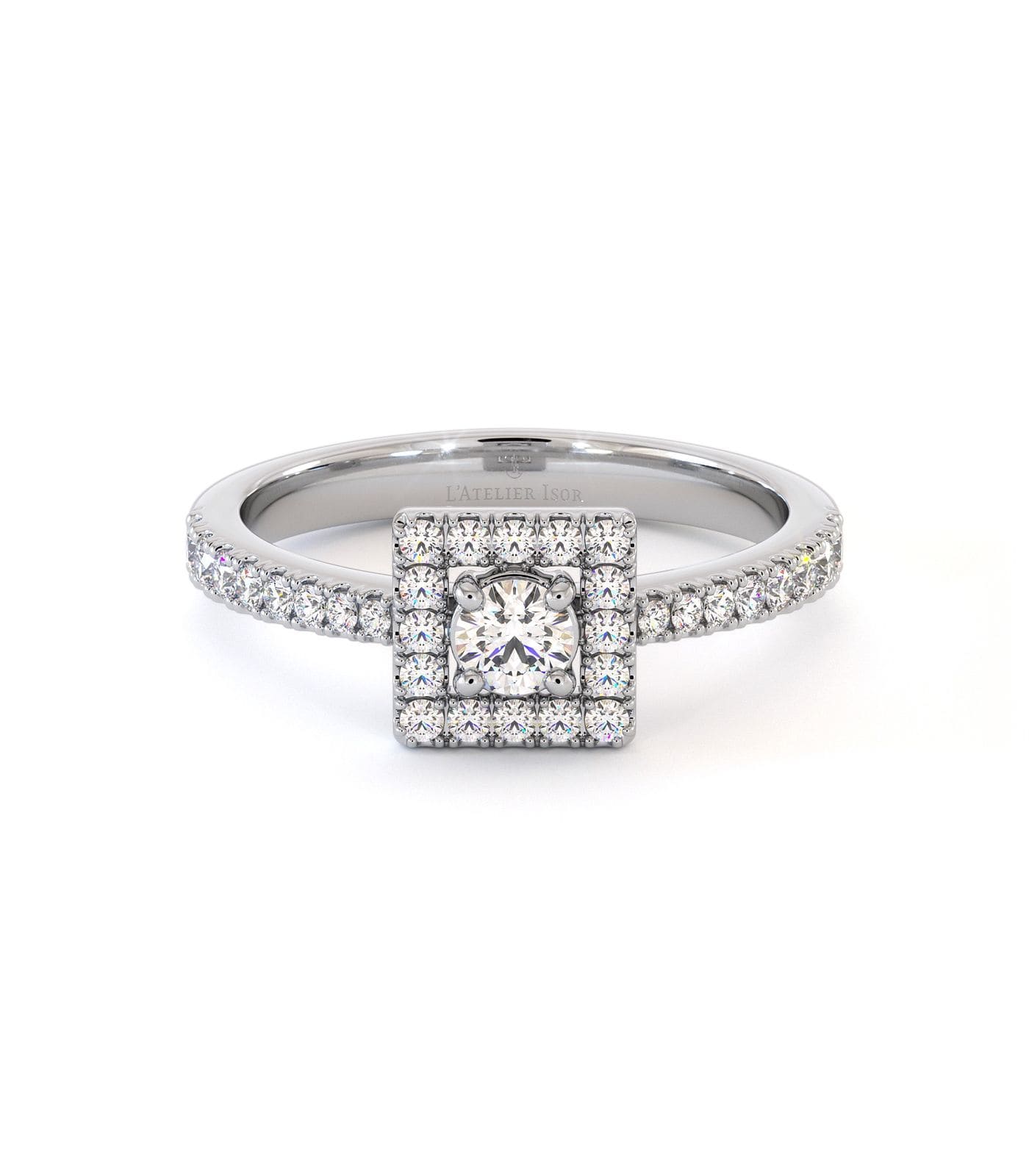 Bague de fiançailles Five, solitaire diamant en or 18 carats - Maison Isor