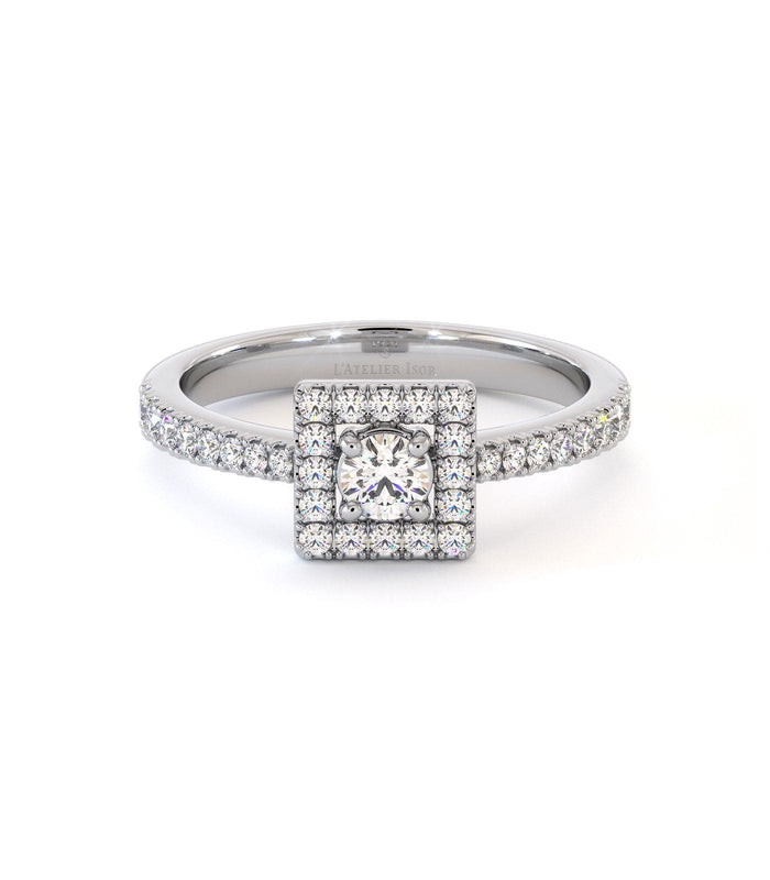 Bague de fiançailles Five, solitaire diamant en or 18 carats - Maison Isor