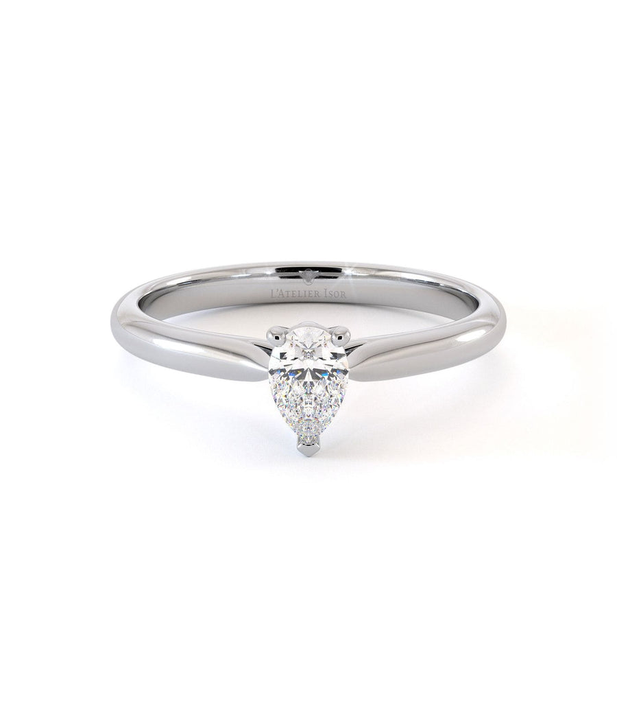 Bague de fiançailles Georgia, solitaire diamant en or 18 carats - Maison Isor