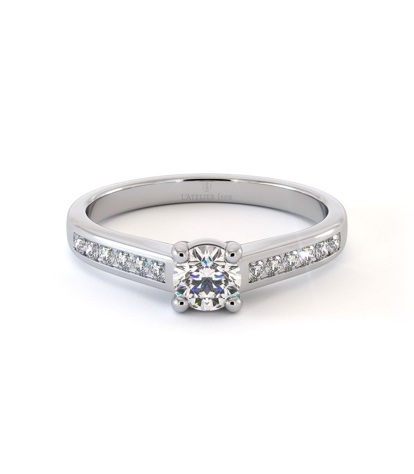 Bague de fiançailles Levenzo, solitaire diamant en or 18 carats - Maison Isor
