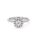 Bague de fiançailles Lyre, solitaire diamant en or 18 carats - Maison Isor