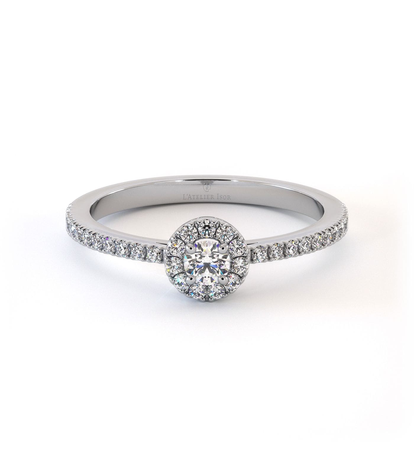 Bague de fiançailles Optima, solitaire diamant en or 18 carats - Maison Isor