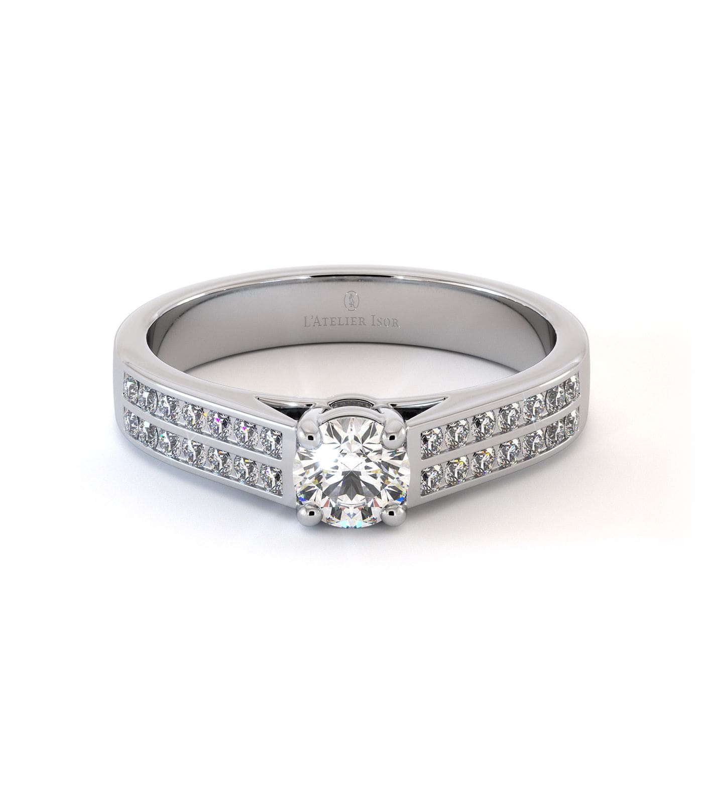 Bague de fiançailles Ponza, solitaire diamant en or 18 carats - Maison Isor