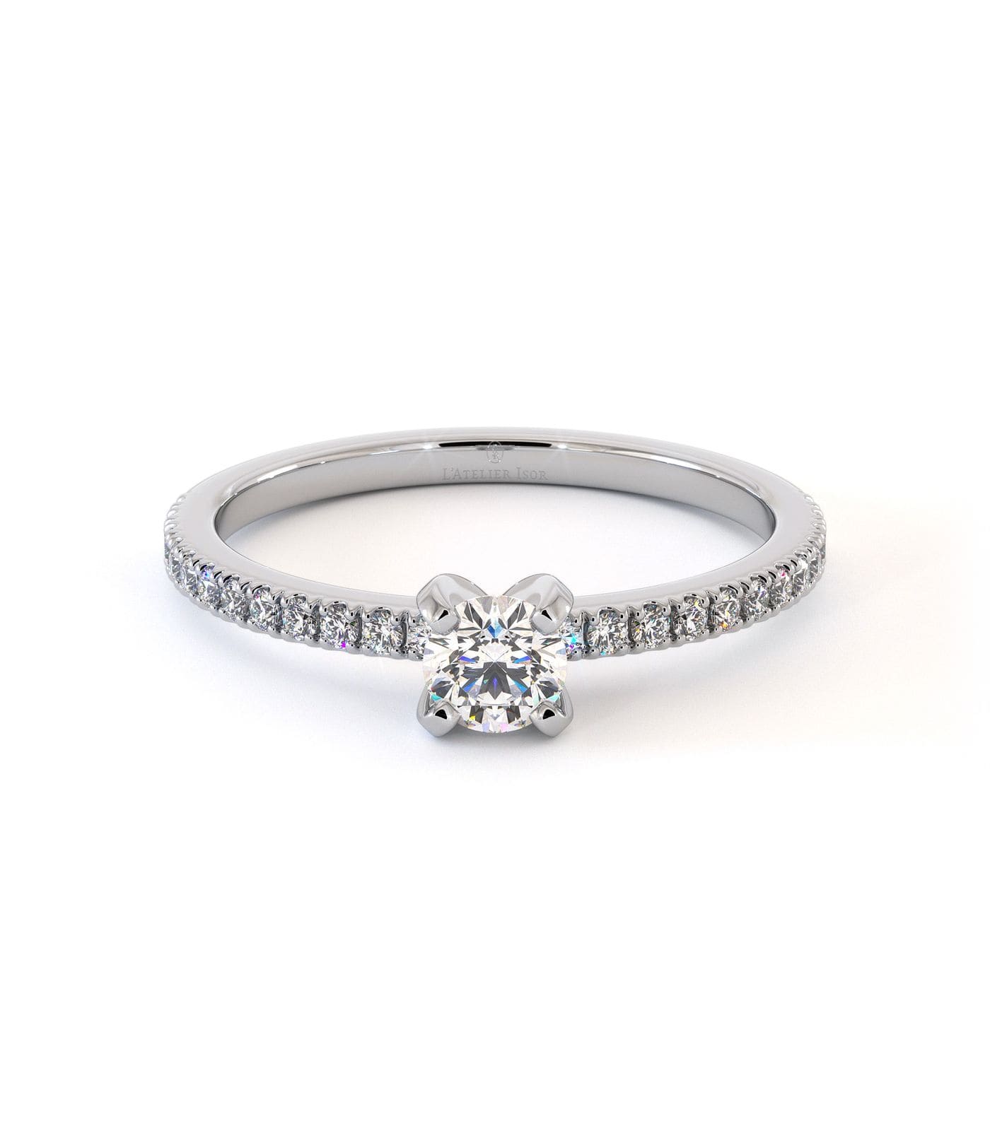 Bague de fiançailles Prunelle, solitaire diamant en or 18 carats - Maison Isor