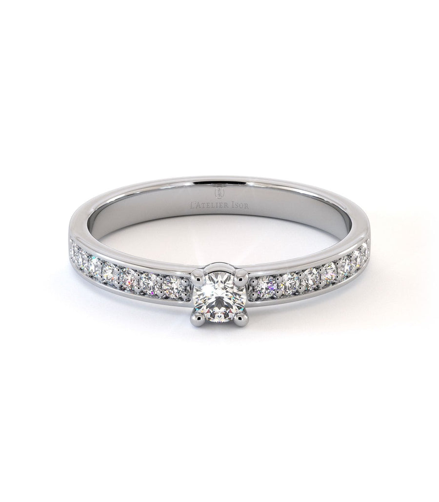 Solitaire Sisley - Or Blanc Palladié