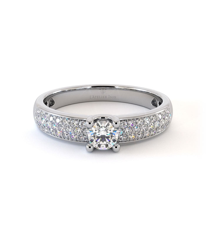 Bague de fiançailles Velasquez, solitaire diamant en or 18 carats - Maison Isor